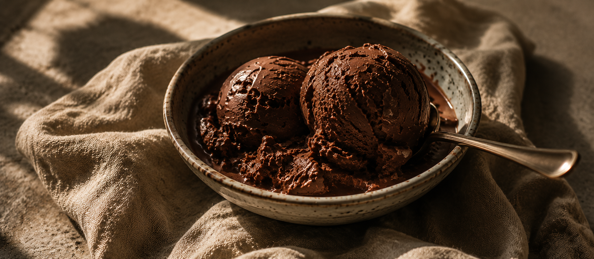 Close-up of dark chocolate sea salt frozen dessert texture